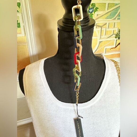 Fabulous Ann Taylor retro-style multi-colored geometric link bracelet NWT - Picture 8 of 8